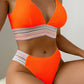 Contrast Textured High Cut Swim Set