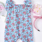 Baby Girl Printed Bow Detail Square Neck Romper