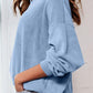 Ribbed Round Neck Long Sleeve Sweatshirt