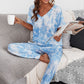 Tie-Dye V-Neck Tee and Joggers Lounge Set
