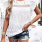 Eyelet Round Neck Petal Sleeve Blouse