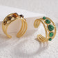 18K Gold Plated Nature Stone Open Ring