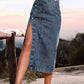 Button Down Denim Skirt