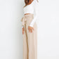 Tie Front Paperbag Wide Leg Pants