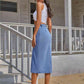 Button Down Denim Skirt
