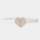 Rhinestone Heart Buckle Elastic Belt