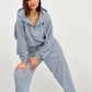 Half Zip Drawstring Hoodie and Pants Set