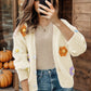 Flower Button Up Long Sleeve Cardigan