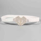 Rhinestone Heart Buckle Elastic Belt