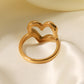 18K Gold Plated Heart-Shaped Ring