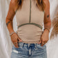 Striped Contrast Round Neck Tank