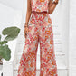 Floral Square Neck Sleeveless Jumpsuit