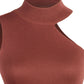 Asymmetrical Sleeveless Rib-Knit Top
