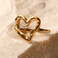 18K Gold Plated Heart-Shaped Ring