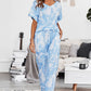 Tie-Dye V-Neck Tee and Joggers Lounge Set