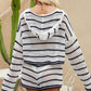 Striped Openwork Knit Hoodie and Shorts Set