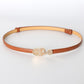 Skinny PU Leather Belt with Alloy Buckle