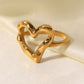 18K Gold Plated Heart-Shaped Ring