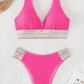 Contrast Textured High Cut Swim Set