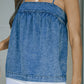 Smocked Adjustable Strap Denim Cami