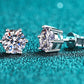 925 Sterling Silver 6-Prong 2 Carat Moissanite Stud Earrings