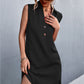 Buttoned Johnny Collar Sleeveless Dress