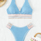 Contrast Textured High Cut Swim Set