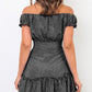 Printed Off-Shoulder Ruffle Hem Dress