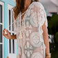 Lace-Up Sheer Cover Up