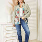 Dropped Shoulder Long Sleeve Printed Denim Jacket