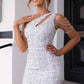Contrast Sequin Sleeveless Mini Dress