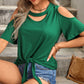 Tied Cutout Cold-Shoulder Top