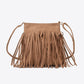 PU Leather Crossbody Bag with Fringe