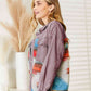 Dropped Shoulder Long Sleeve Printed Denim Jacket
