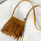 PU Leather Crossbody Bag with Fringe