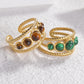 18K Gold Plated Nature Stone Open Ring
