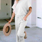 Short Sleeve Top and Pants Set