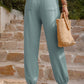 Textured Smocked Waist Pants with Pockets
