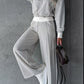 Dropped Shoulder Hooded Top and Drawstring Pants Set