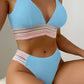 Contrast Textured High Cut Swim Set