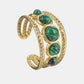 18K Gold Plated Nature Stone Open Ring