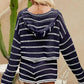 Striped Openwork Knit Hoodie and Shorts Set