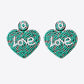LOVE Beaded Heart Earrings