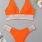 Contrast Textured High Cut Swim Set