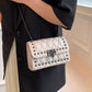 Studded PU Leather Crossbody Bag