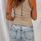 Striped Contrast Round Neck Tank