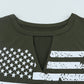 US Flag Graphic Cutout Round Neck Tank